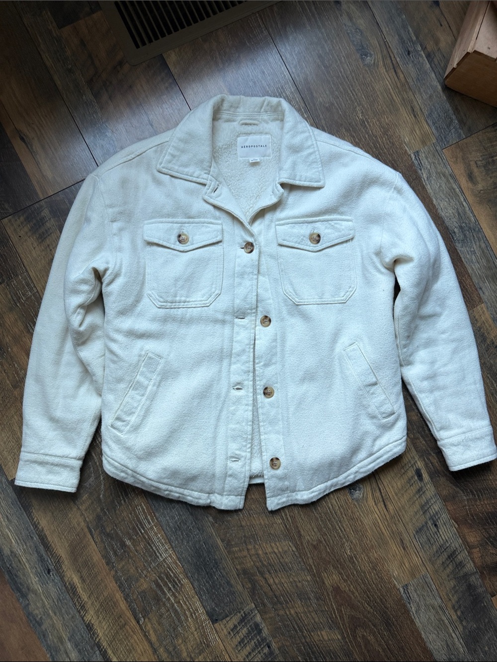 Aeropostale Cream Sherpa Jacket